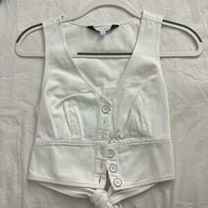 Intermix White Denim Vest
